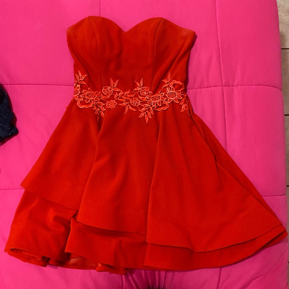Short Strapless Red Dress